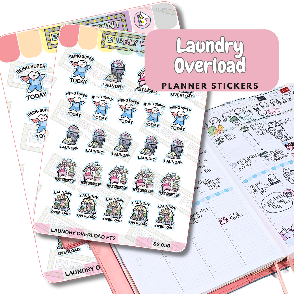 Laundry Overload pt.2 | Planner Stickers| SS 055