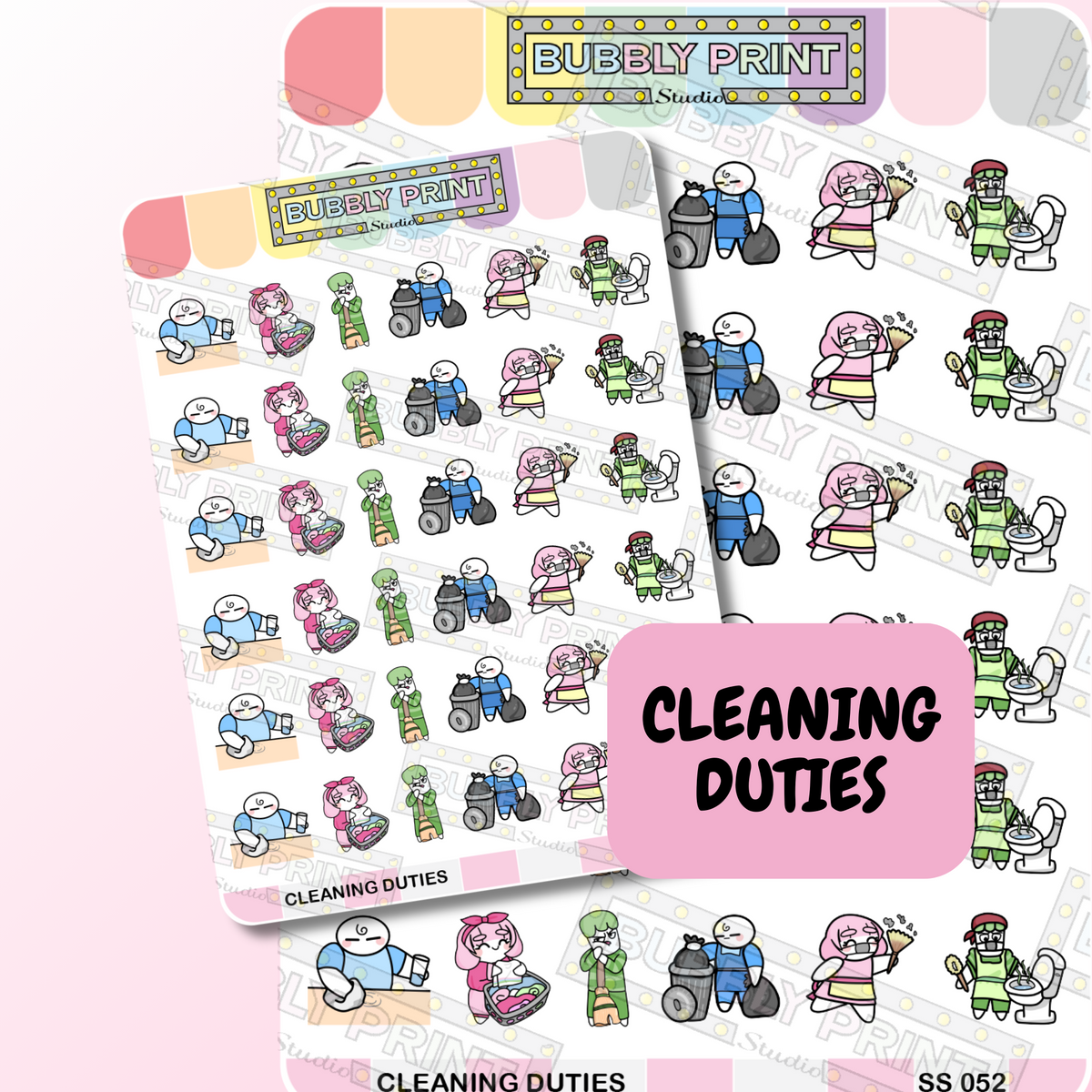 Cleaning Duties Planner Sticker Sheet | SS 052