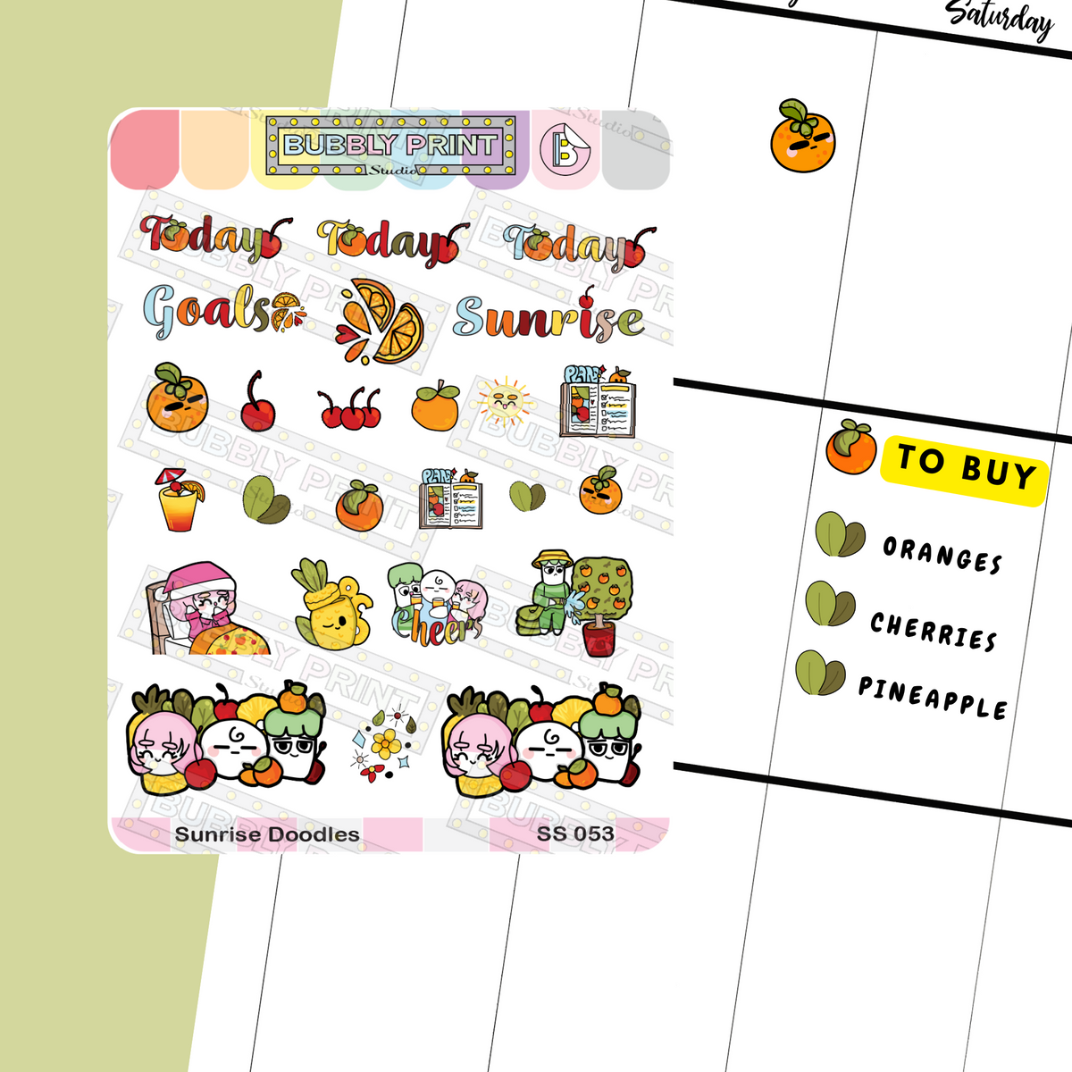 Sunrise Doodles Planner Sticker Sheet | SS 053