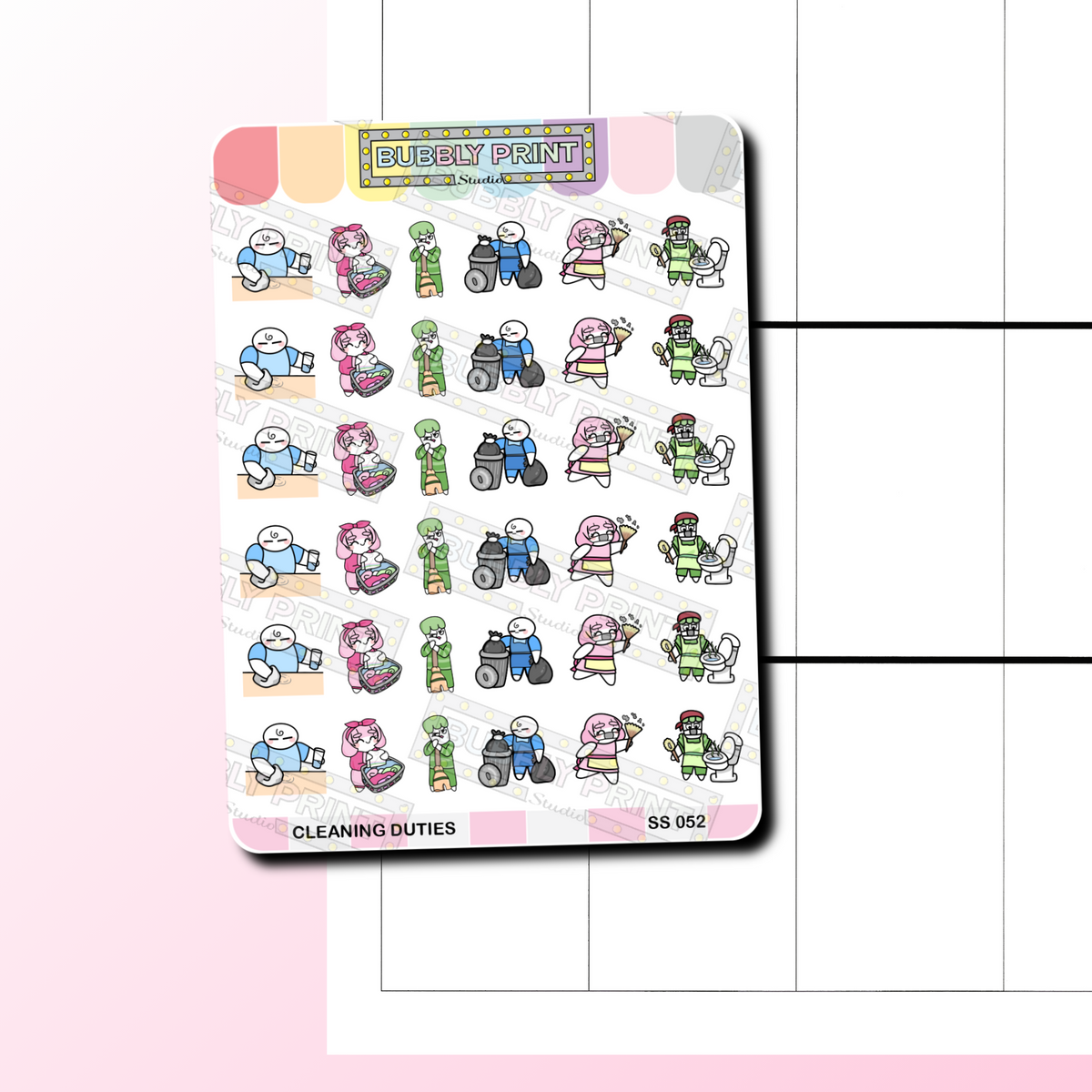 Cleaning Duties Planner Sticker Sheet | SS 052