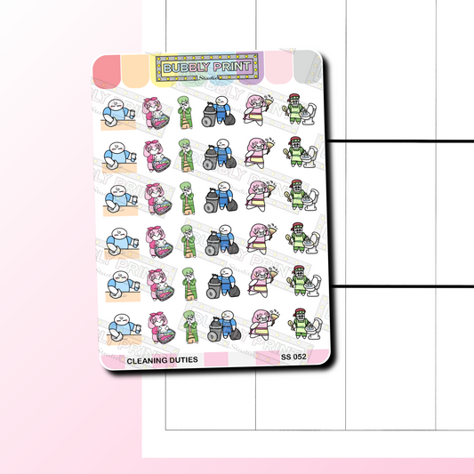 Cleaning Duties Planner Sticker Sheet | SS 052