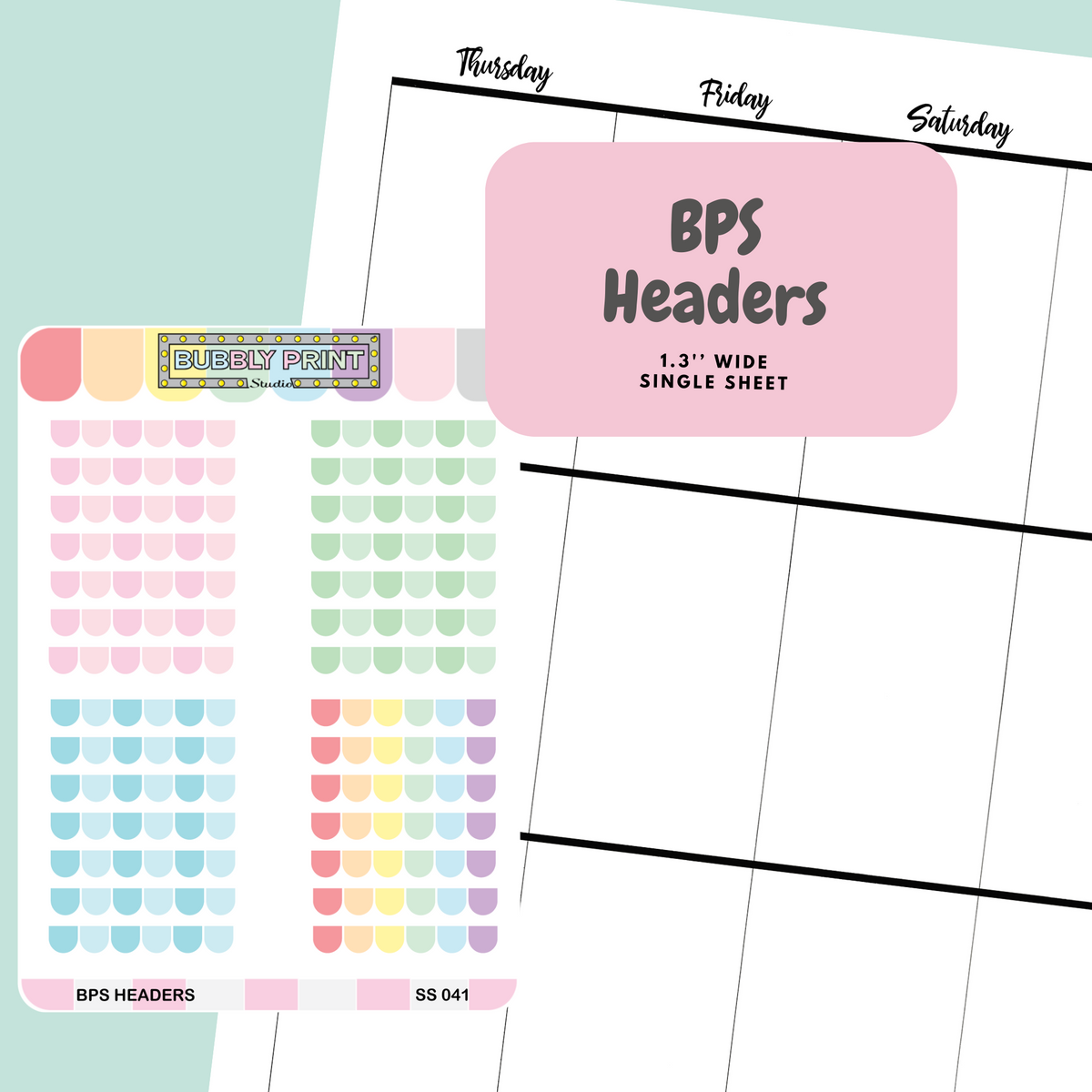 BPS Headers| Planner Stickers | SS 041