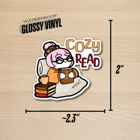 COZY READ WITH KIKI VINYL STICKER