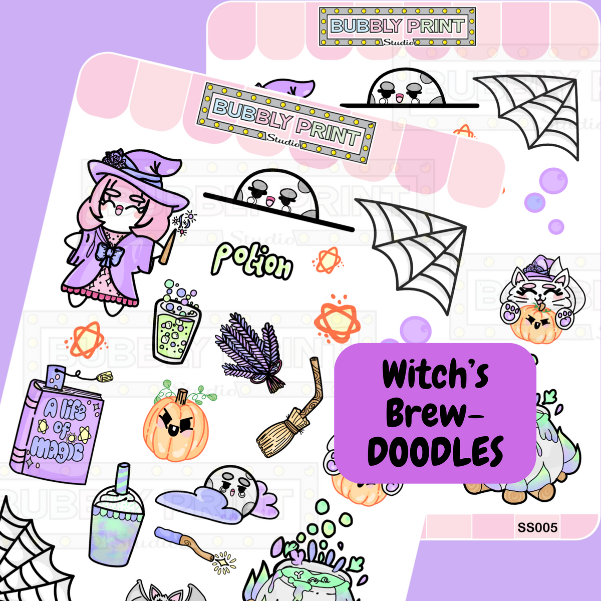 Witchs' Brew Doodles Planner Sticker Sheet | SS 005