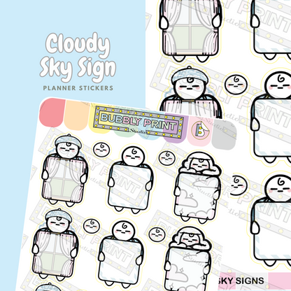 Cloudy Sky Sign Planner Sticker Sheet | SS 019