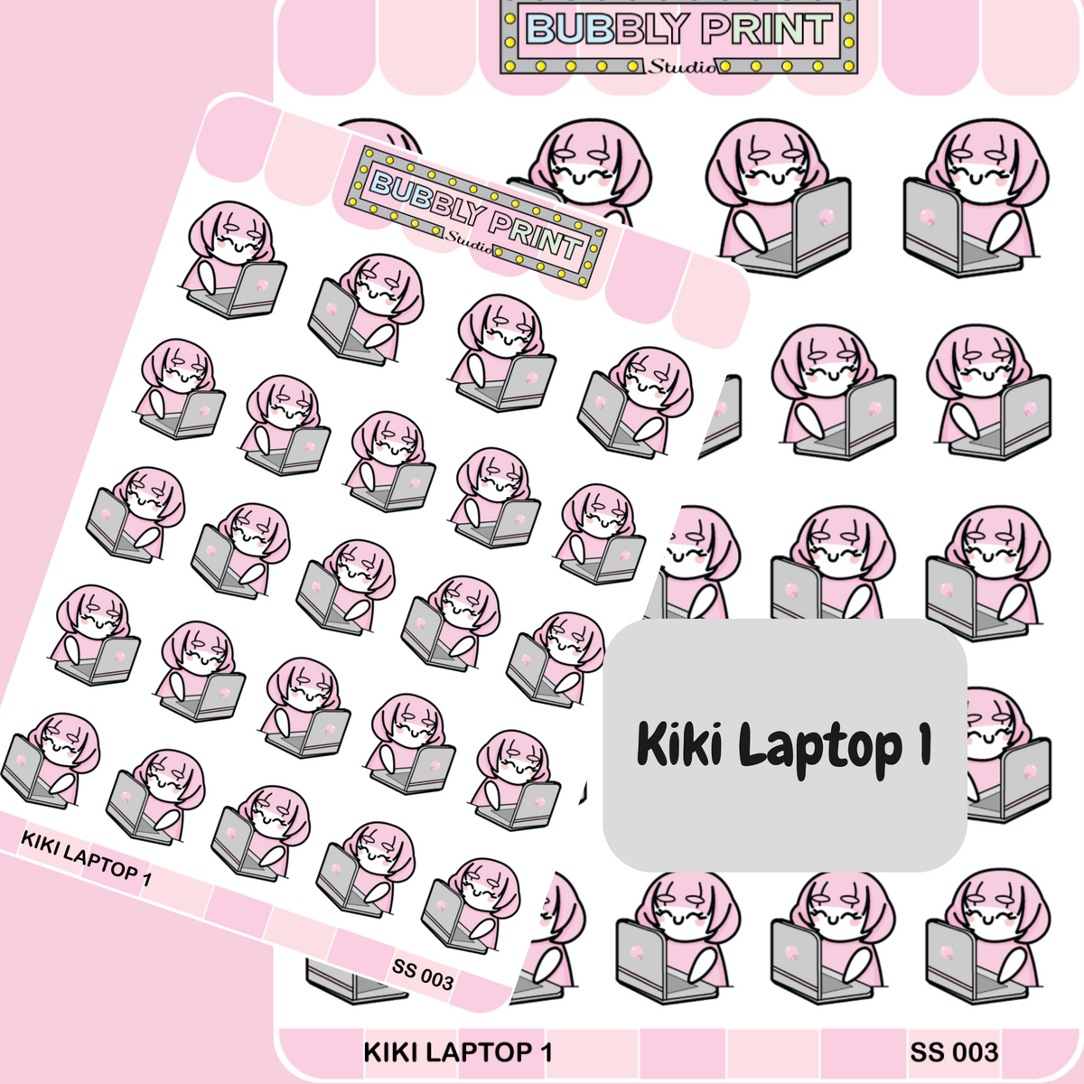Kiki Laptop 1 Planner Sticker Sheet | SS 003