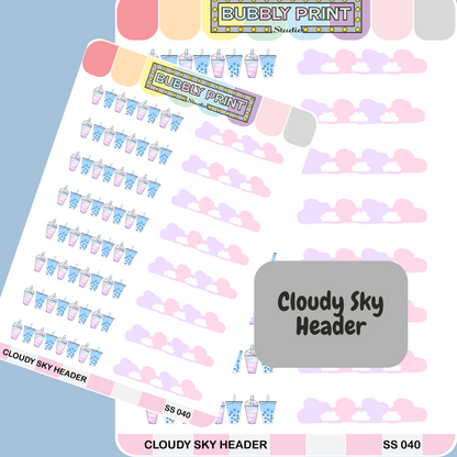 Cloudy Sky Header Planner Sticker Sheet | SS 040