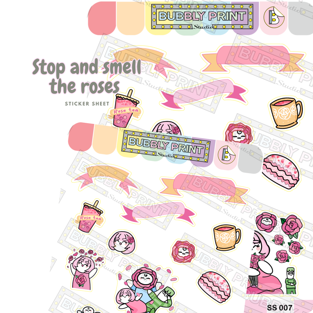 Stop and Smell the Roses Sticker Sheet | SS 007