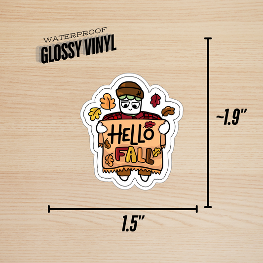 HELLO FALL-PACO VINYL STICKER