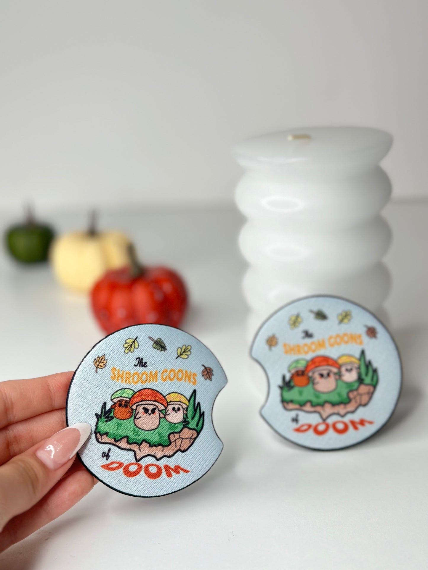 Shroom Goons of Doom (Set B)- Neoprene Car coaster set.