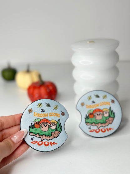 Shroom Goons of Doom (Set B)- Neoprene Car coaster set.