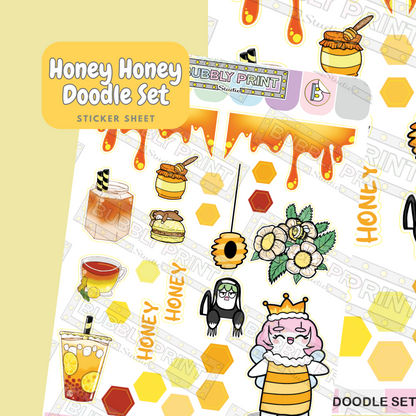 Honey Honey Doodle Set Planner Sticker Sheet | SS 010