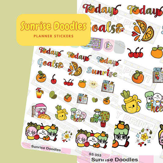 Sunrise Doodles Planner Sticker Sheet | SS 053